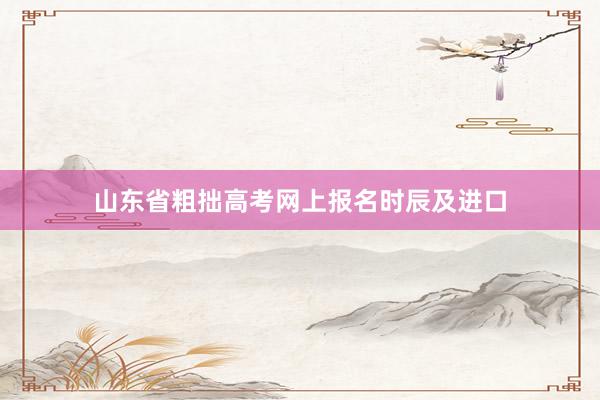 山东省粗拙高考网上报名时辰及进口